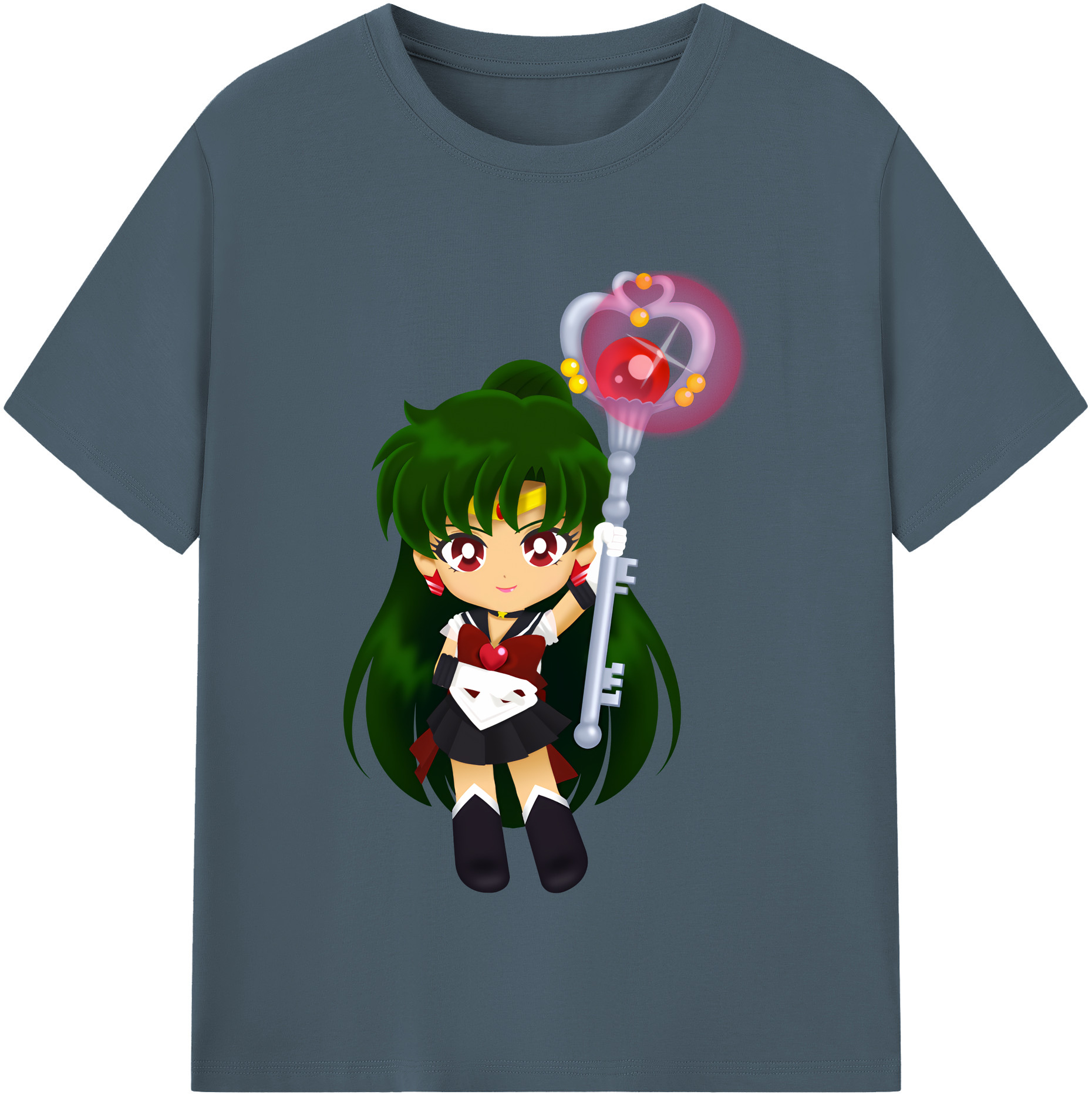（画像用） 美少女戦士セーラームーン 冥王せつな Sailor Moon Meiou Setsuna 綿100％半袖Tシャツ（フロントプリント）